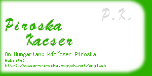 piroska kacser business card